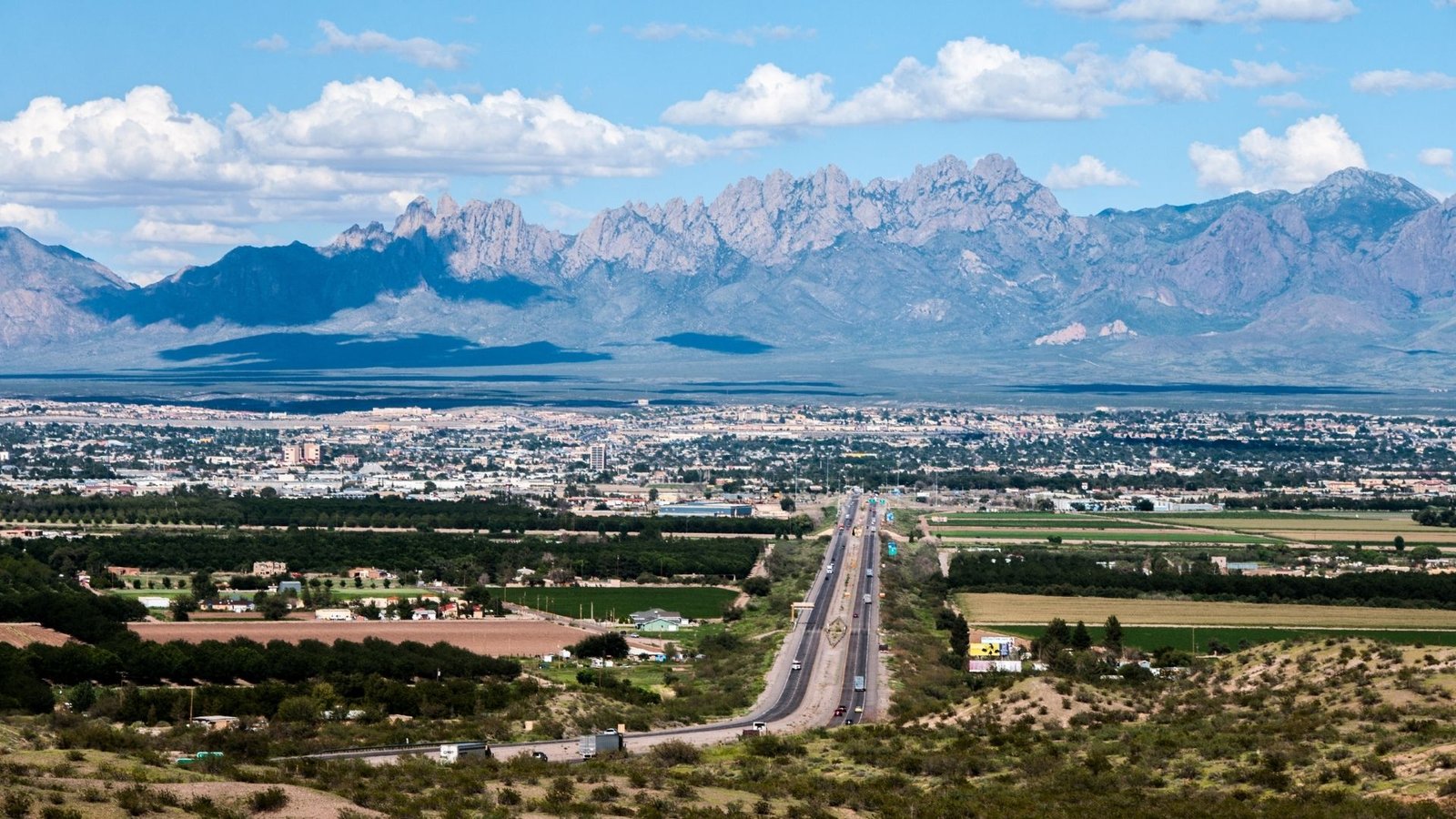 Las Cruces and the Organ Mountains in southern New Mexico